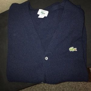 Vintage Navy Lacoste Cardigan-Size XL